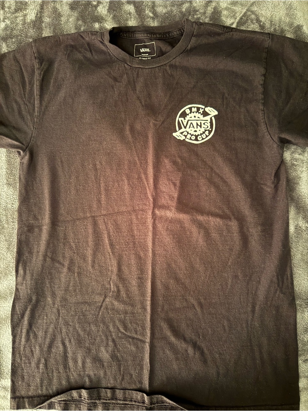 Vans Black Short Sleeve Crew T-Shirt with Chest Logo